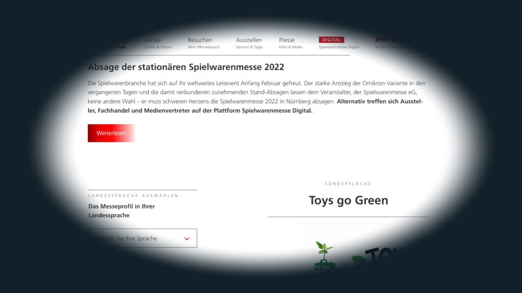 Absage Spielwarenmesse 2022